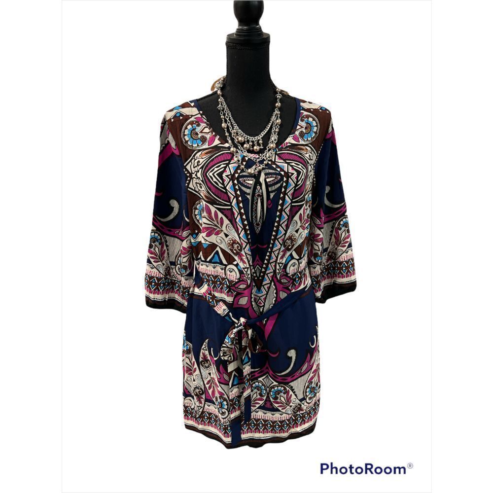 Belted Scoop Neck Dress by Pink Owl